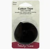 Black Cotton Tape 6mm 5 metres