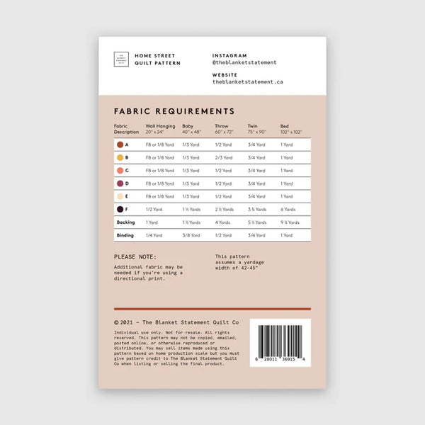 The Blanket Statement Home Street Quilt Pattern