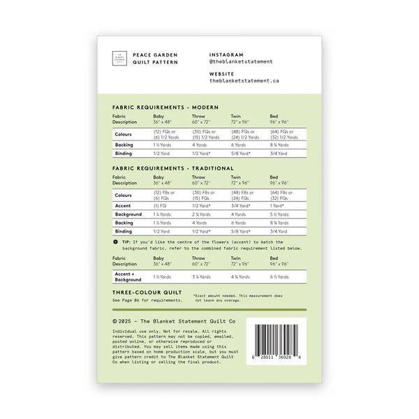 The Blanket Statement Peace Garden Quilt Pattern