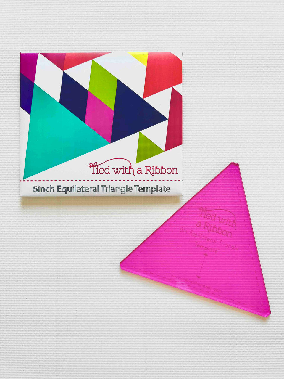 Triangle Ribbon Pattern Tied with a Ribbon Templates - 6 inch Equilateral Triangle Template ...