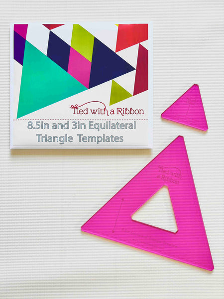 Paper Ribbon Triangle Pattern Tied with a Ribbon Templates - 8.5 & 3 inch Equilateral Triangle Templ ...