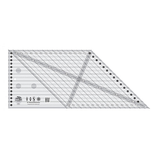 Diamond Notch Ruler Creative Grids Non Slip 45deg Diamond Dimensions Ruler - All Things Bernina