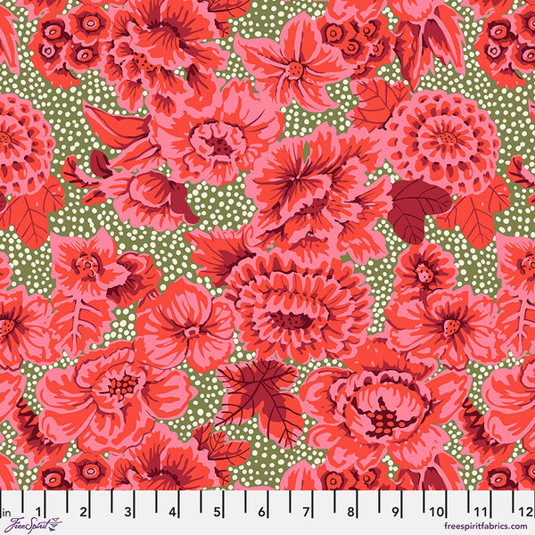 Kaffe Fassett From The Archives Floral with Dots - Red
