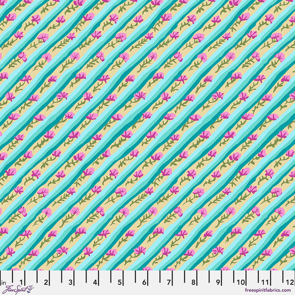 Kaffe Fassett From The Archives Diagonal Poppy - Duck Egg