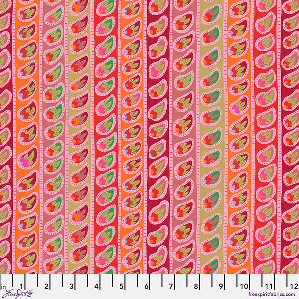 Kaffe Fassett From The Archives Paisley Stripe - Red