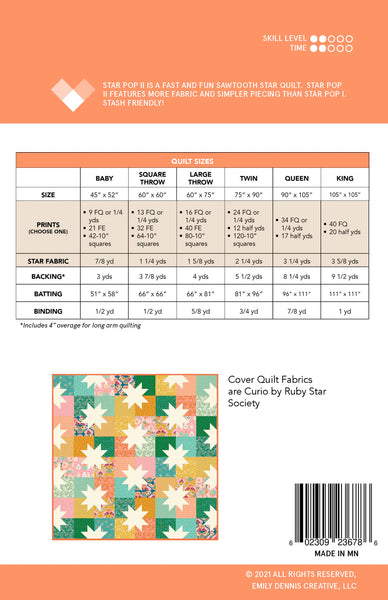 Quilty Love Star Pop II Quilt Pattern