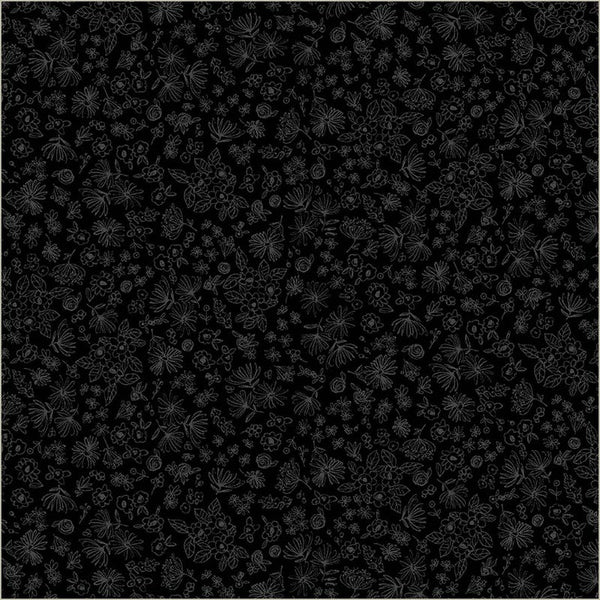 Pen and Petal Ditsy Doodles - Black on black